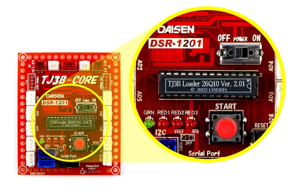 黒ラベルのPICマイコンを搭載したTJ3B-CORE