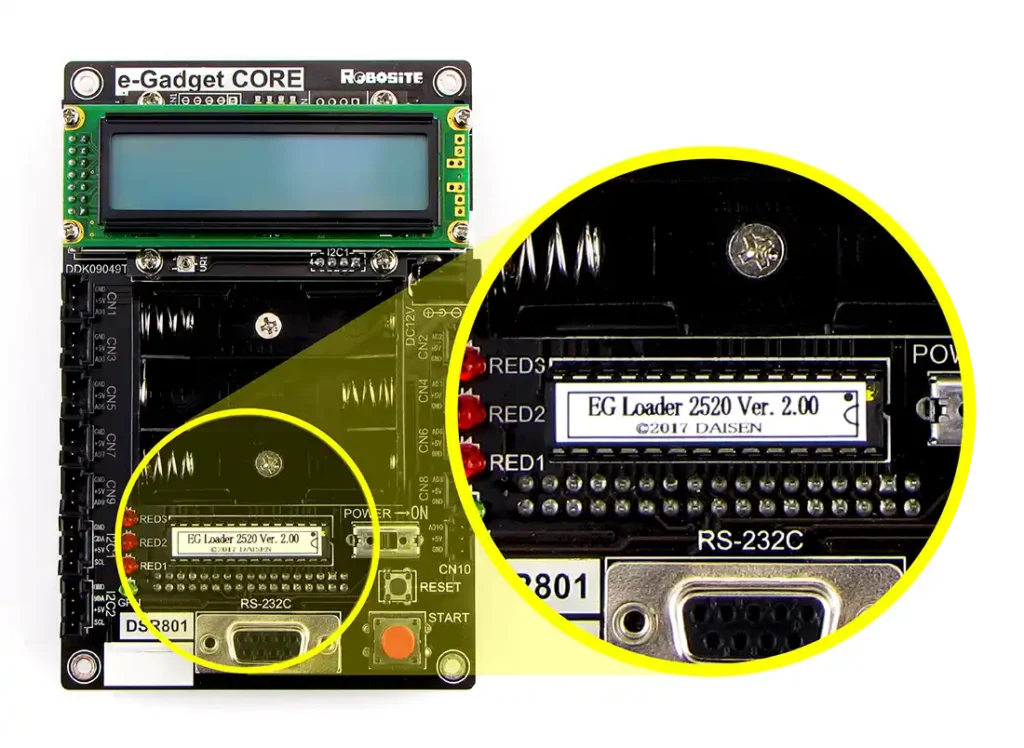 白ラベルのPICマイコンを搭載したe-Gadget-CORE